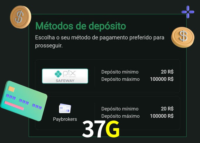 O cassino 37G oferece uma grande variedade de métodos de pagamento